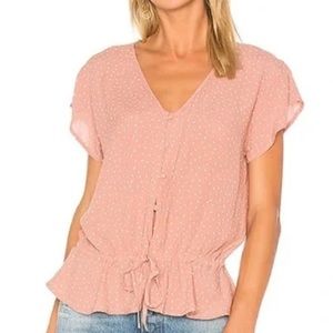 NWT Rails Bretton Rosewood Mini Hearts Short Sleeve Size M